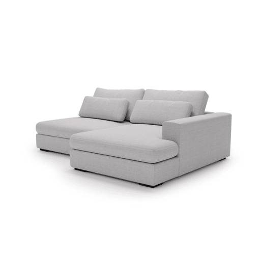 Chaise longue com cama PASSION dereita 3 lugares cinza claro