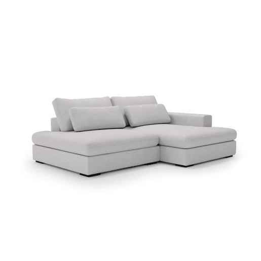 Chaise longue com cama PASSION dereita 3 lugares cinza claro