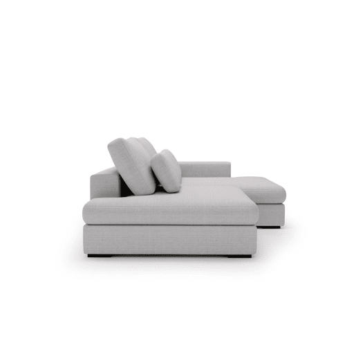 Chaise longue com cama PASSION dereita 3 lugares cinza claro
