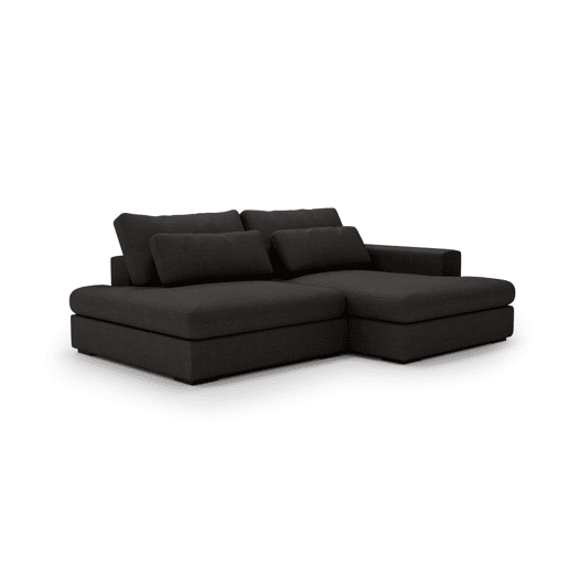 Chaise longue com cama PASSION dereita 3 lugares cinza escuro