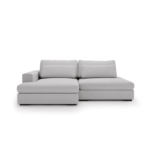 Chaise longue com cama PASSION esquerda 3 lugares cinza claro