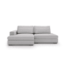 Chaise longue com cama PASSION esquerda 3 lugares cinza claro