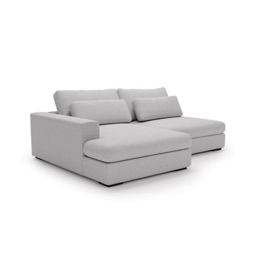 Chaise longue com cama PASSION esquerda 3 lugares cinza claro