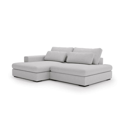 Chaise longue com cama PASSION esquerda 3 lugares cinza claro