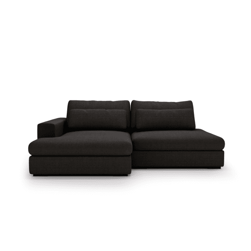 Chaise longue com cama PASSION esquerda 3 lugares cinza escuro
