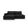 Chaise longue com cama PASSION esquerda 3 lugares cinza escuro