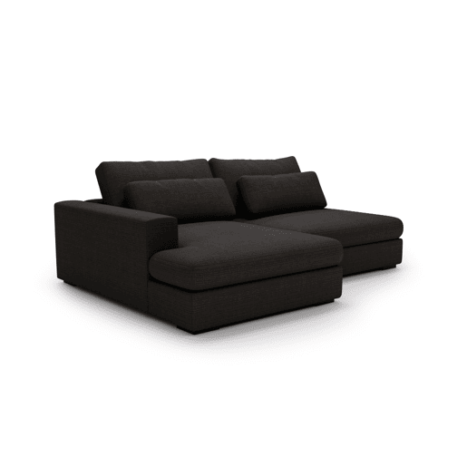 Chaise longue com cama PASSION esquerda 3 lugares cinza escuro