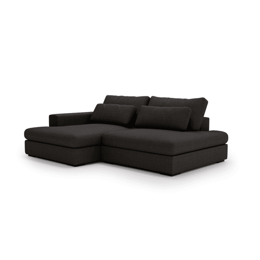 Chaise longue com cama PASSION esquerda 3 lugares cinza escuro