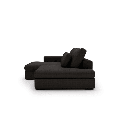Chaise longue com cama PASSION esquerda 3 lugares cinza escuro
