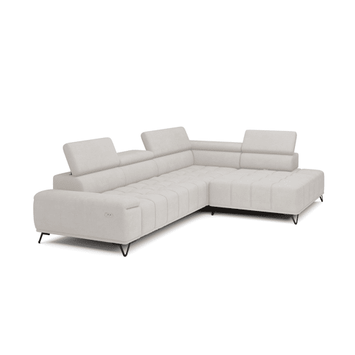 Sofá de canto relax elétrico PALLADIO dereita 5 lugares branco