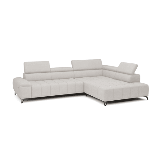 Sofá de canto relax elétrico PALLADIO dereita 5 lugares branco