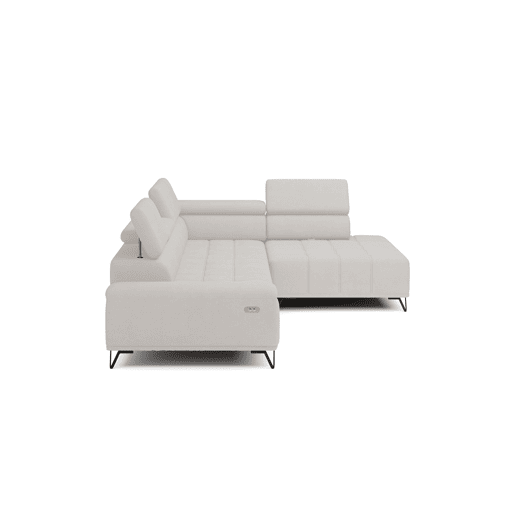 Sofá de canto relax elétrico PALLADIO dereita 5 lugares branco