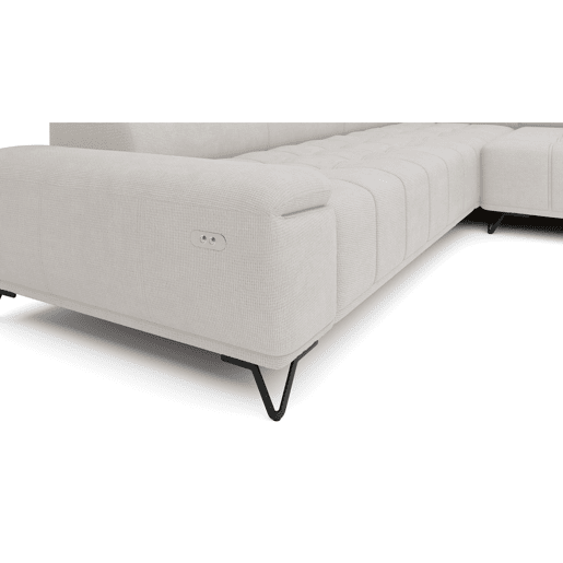 Sofá de canto relax elétrico PALLADIO dereita 5 lugares branco