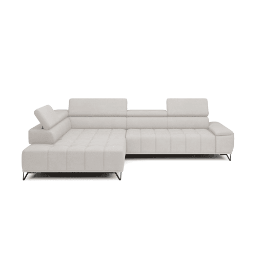 Sofá de canto relax elétrico PALLADIO esquerda 5 lugares branco Sofá de canto relax elétrico PALLADIO esquerda 5 lugares branco