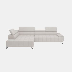 Sofá de canto relax elétrico PALLADIO esquerda 5 lugares branco