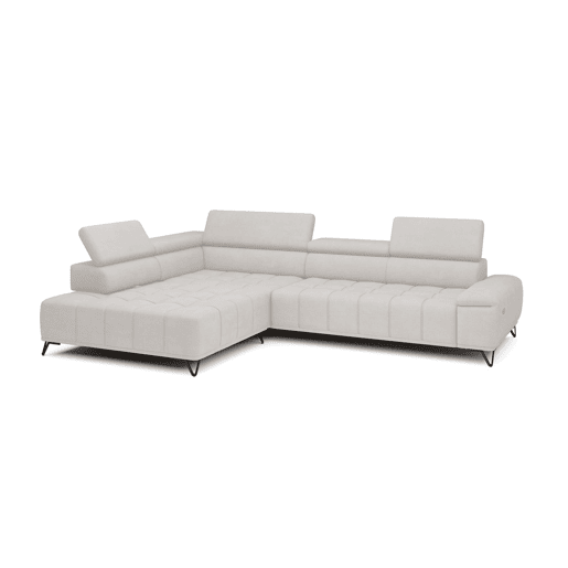 Sofá de canto relax elétrico PALLADIO esquerda 5 lugares branco Sofá de canto relax elétrico PALLADIO esquerda 5 lugares branco