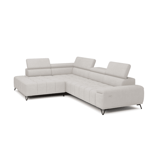 Sofá de canto relax elétrico PALLADIO esquerda 5 lugares branco Sofá de canto relax elétrico PALLADIO esquerda 5 lugares branco
