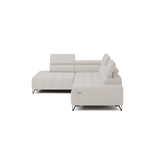 Sofá de canto relax elétrico PALLADIO esquerda 5 lugares branco Sofá de canto relax elétrico PALLADIO esquerda 5 lugares branco