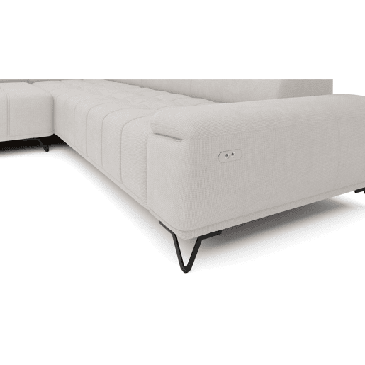 Sofá de canto relax elétrico PALLADIO esquerda 5 lugares branco Sofá de canto relax elétrico PALLADIO esquerda 5 lugares branco