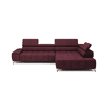 Sofá de canto relax elétrico PALLADIO dereita 5 lugares vermelho