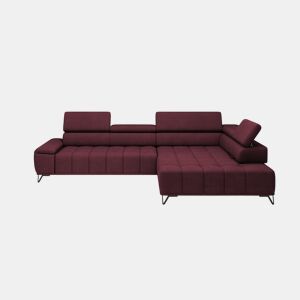 Sofá de canto relax elétrico PALLADIO dereita 5 lugares vermelho