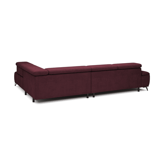 Sofá de canto relax elétrico PALLADIO dereita 5 lugares vermelho