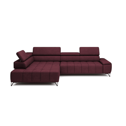 Sofá de canto relax elétrico PALLADIO esquerda 5 lugares vermelho