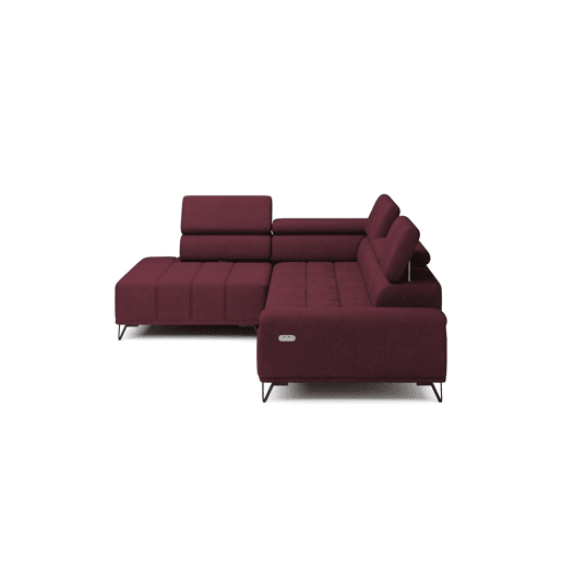 Sofá de canto relax elétrico PALLADIO esquerda 5 lugares vermelho