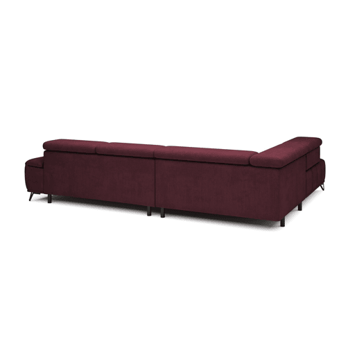 Sofá de canto relax elétrico PALLADIO esquerda 5 lugares vermelho