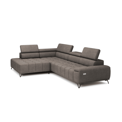 Sofá de canto relax elétrico PALLADIO esquerda 5 lugares vison Sofá de canto relax elétrico PALLADIO esquerda 5 lugares vison