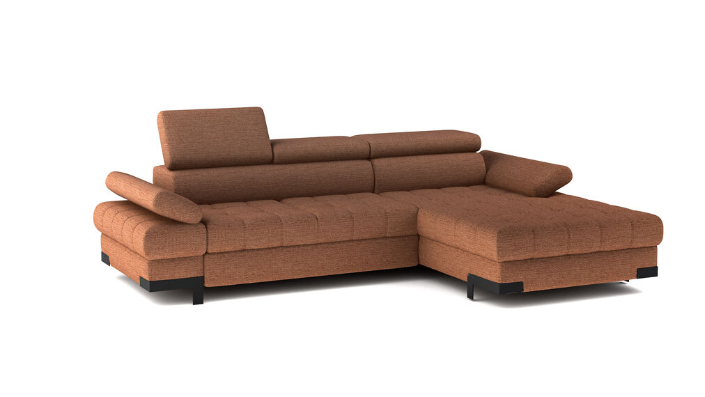 Chaise longue con cama selva derecha 4 plazas terracota