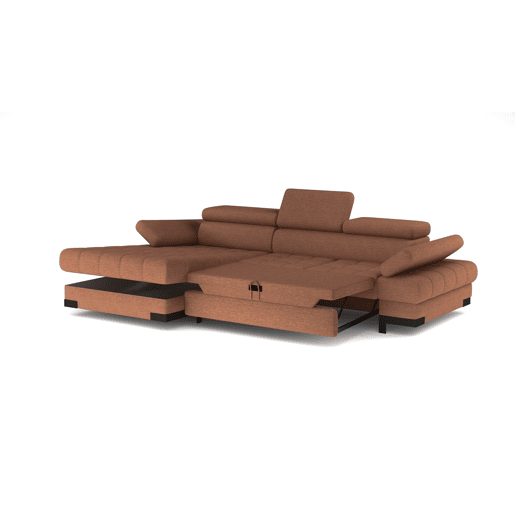Chaise longue com cama SELVA dereita 4 lugares terracota
