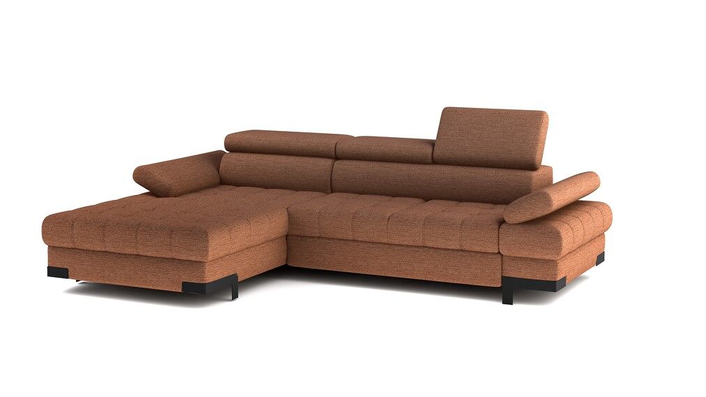 Chaise longue con cama selva izquierda 4 plazas terracota