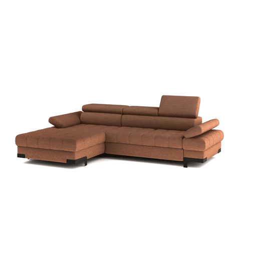 Chaise longue com cama SELVA esquerda 4 lugares terracota