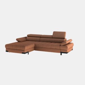 Chaise longue com cama SELVA esquerda 4 lugares terracota