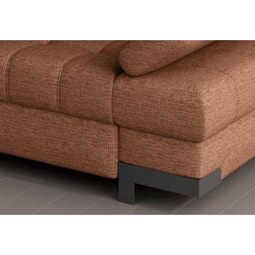 Chaise longue com cama SELVA esquerda 4 lugares terracota