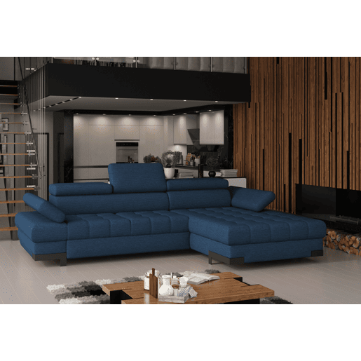Chaise longue com cama SELVA dereita 4 lugares azul