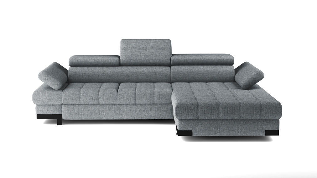 Chaise longue con cama selva derecha 4 plazas gris