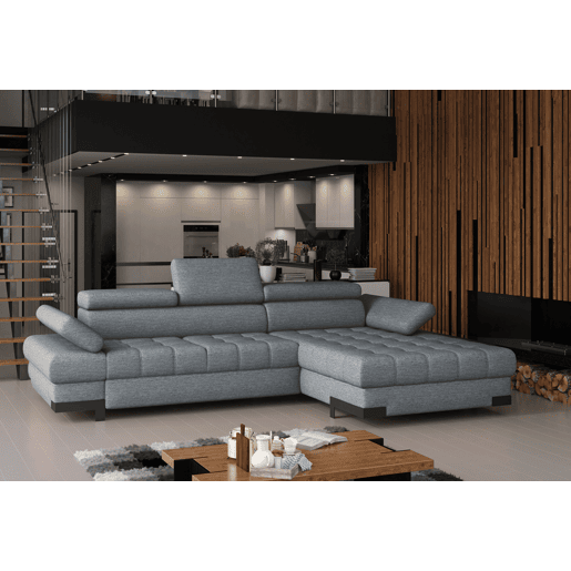 Chaise longue com cama SELVA dereita 4 lugares cinza