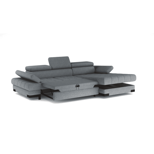Chaise longue com cama SELVA dereita 4 lugares cinza
