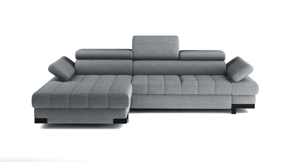 Chaise longue con cama selva izquierda 4 plazas gris