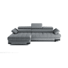 Chaise longue com cama SELVA esquerda 4 lugares cinza