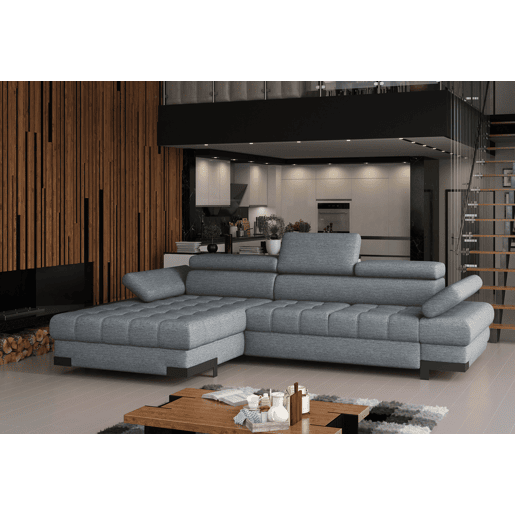 Chaise longue com cama SELVA esquerda 4 lugares cinza Chaise longue com cama SELVA esquerda 4 lugares cinza