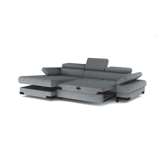 Chaise longue com cama SELVA esquerda 4 lugares cinza Chaise longue com cama SELVA esquerda 4 lugares cinza