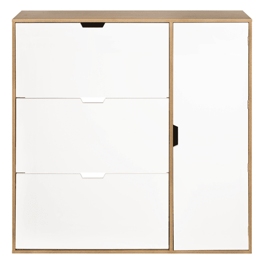 Sapateira MONTBLANC 112x105x23,5cm carvalho e cor branca