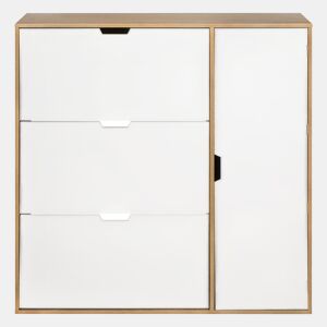 Sapateira MONTBLANC 112x105x23,5cm carvalho e cor branca