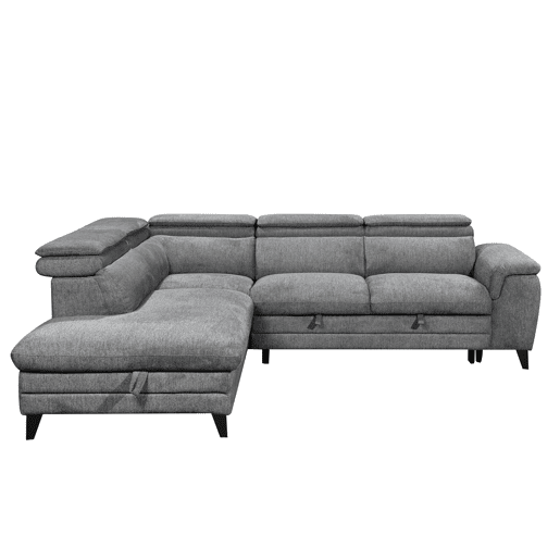 Sofá de canto com cama e arca LEYRE esquerda 4 lugares cinza Sofá de canto com cama e arca LEYRE esquerda 4 lugares cinza