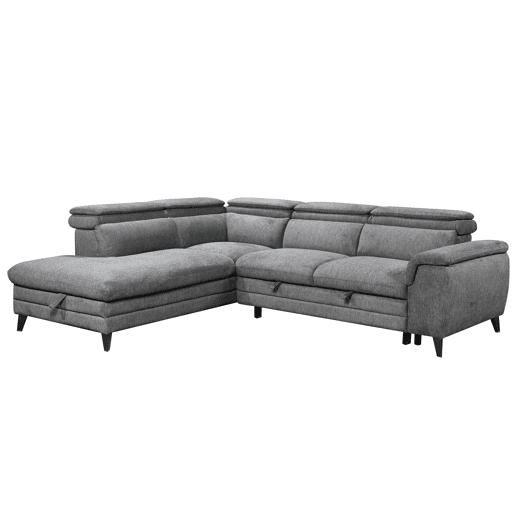 Sofá de canto com cama e arca LEYRE esquerda 4 lugares cinza Sofá de canto com cama e arca LEYRE esquerda 4 lugares cinza