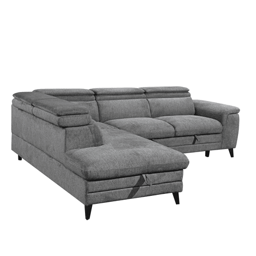Sofá de canto com cama e arca LEYRE esquerda 4 lugares cinza Sofá de canto com cama e arca LEYRE esquerda 4 lugares cinza