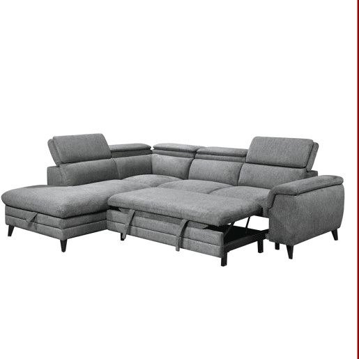 Sofá de canto com cama e arca LEYRE esquerda 4 lugares cinza Sofá de canto com cama e arca LEYRE esquerda 4 lugares cinza